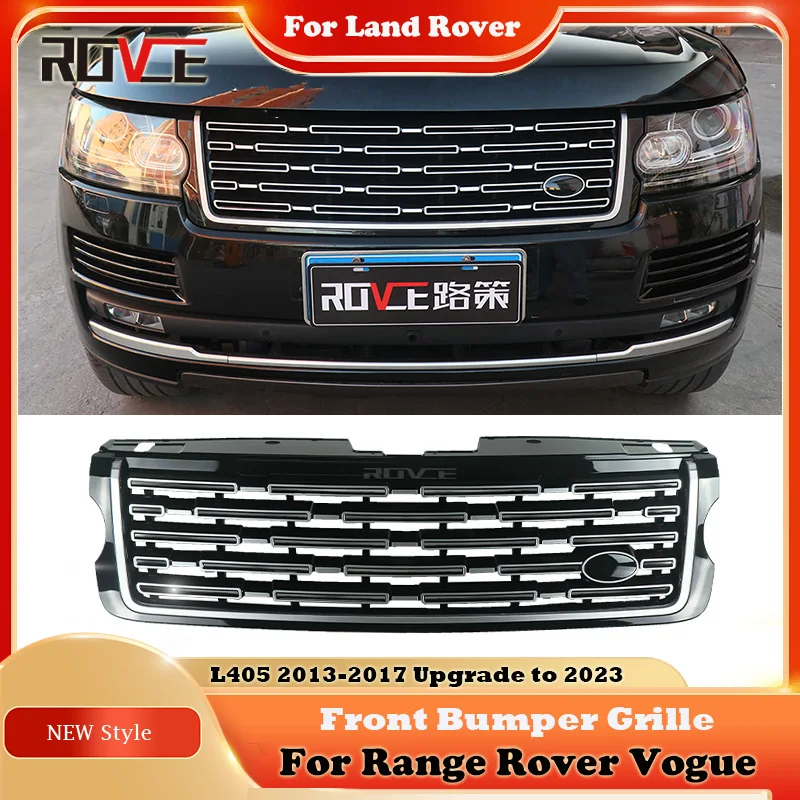 ROVCE Front Bumper Grille Racing Grills For Land Rover Range Rover Vogue  2013-2017 L405 Upgrade 2023 NEW Style Radiator Grille