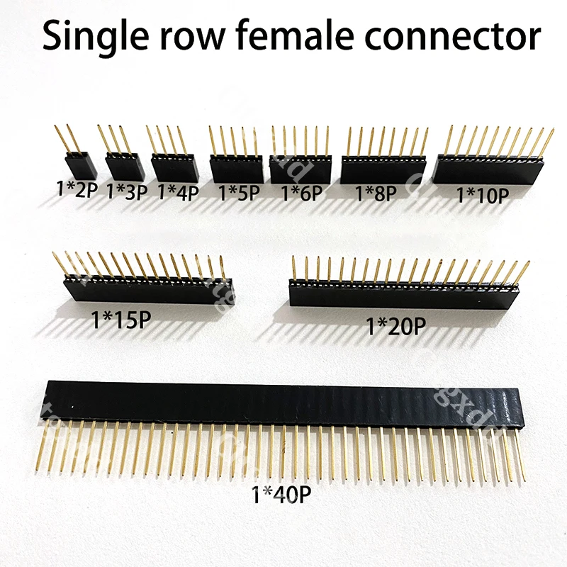 10 PCS of 2.54mm 1x2/3/4/5/6/8/10/15/20/40 Pin Single Row Straight Female with 11mm Long Pins, for Arduino PCB Board Pin Heads