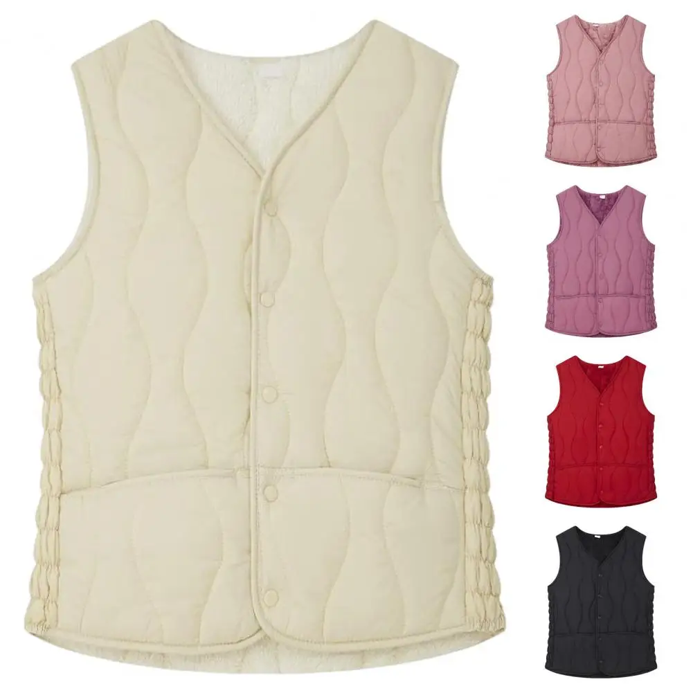 Solid Color Women Vest Skin-friendly Nylon Vest Stylish Women's Padded Vests for Fall Winter Lightweight for Daily for Cozy