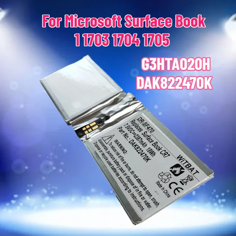 SWZY G3HTA020H Laptop Battery For Microsoft Surface Book 1 1703 1704 1705 7.5V 2387MAH DAK822470K