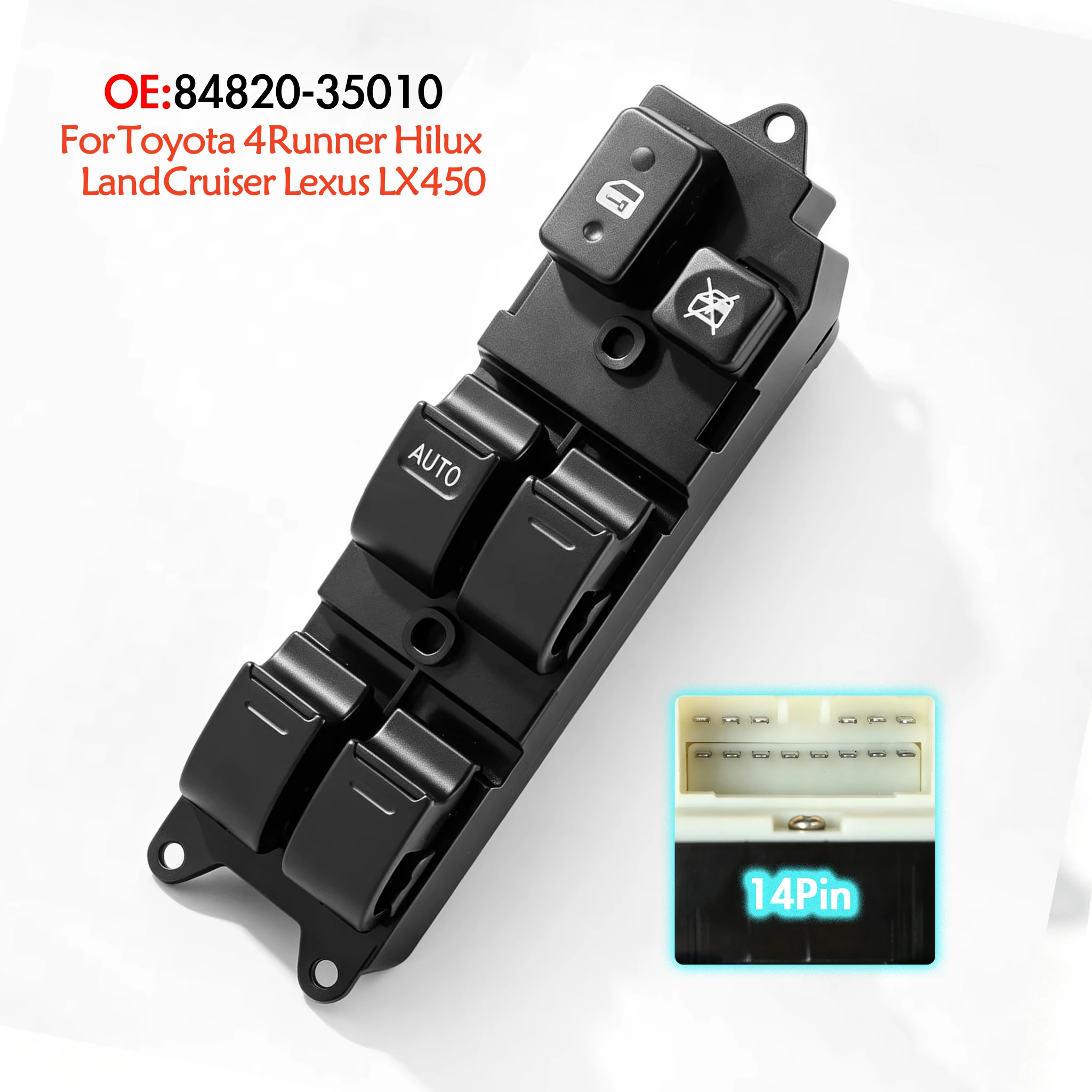 84820-35010 For Toyota 4Runner Land Cruiser Lexus LX450,Front Left Electric Master Power Window Switch Lifter Control Button