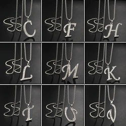 A-Z Initials Name Necklace Letter Pendant Alphabets Necklace Stainless Steel Femme Choker Gift for Men Women High Quality