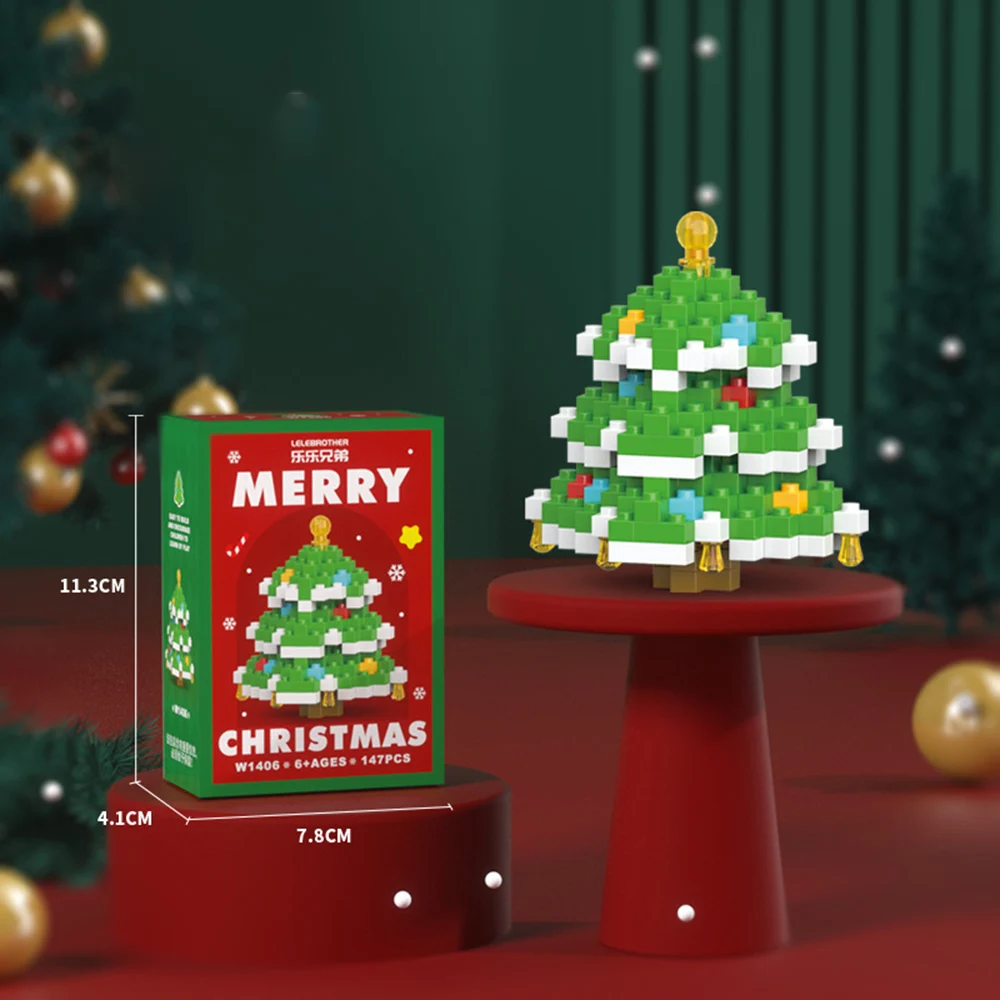 Micro blocchi di costruzione Puzzle di renne di Babbo Natale Assemblaggio di mattoni di Natale Giocattoli Serie regalo unica Decorazione della tavola