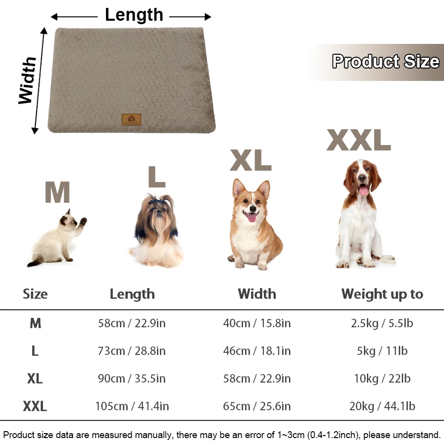 Short Plush Removable Washable Pet Bed, High Elasticity Non-Collapse Dog Bed, Suitable For Small And Medium Dogs and Cats