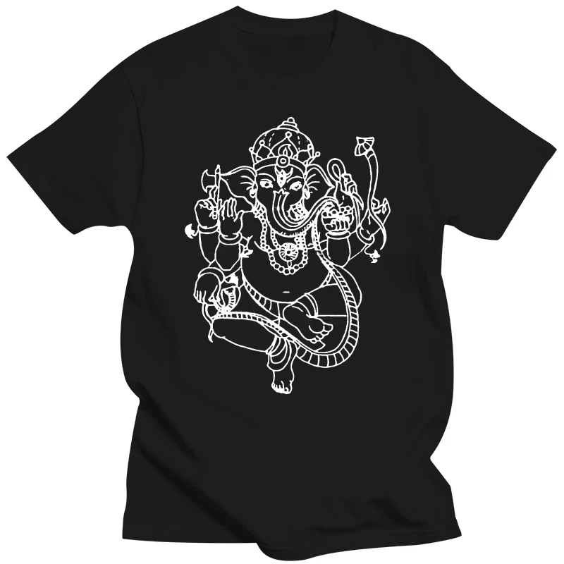 GANESHA deities elephant Hare Krishna Ksrna Yogaer krishnacore T-Shirt Print T Shirt Men Summer Style Fashion Cartoon