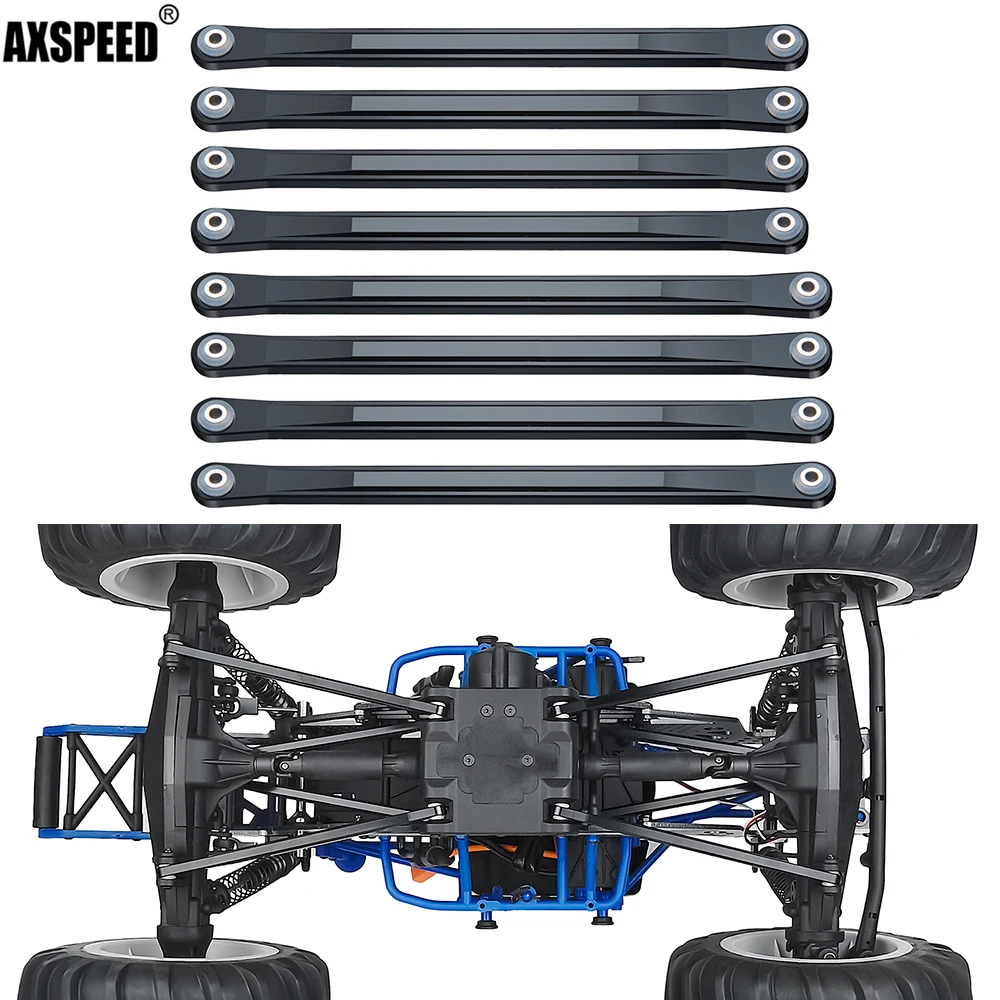 AXSPEED Chassis Link Rod Upper and Lower Linkage Pull Rod End for 1/8 LMT 4WD RC Crawler Truck Car Upgrade Parts