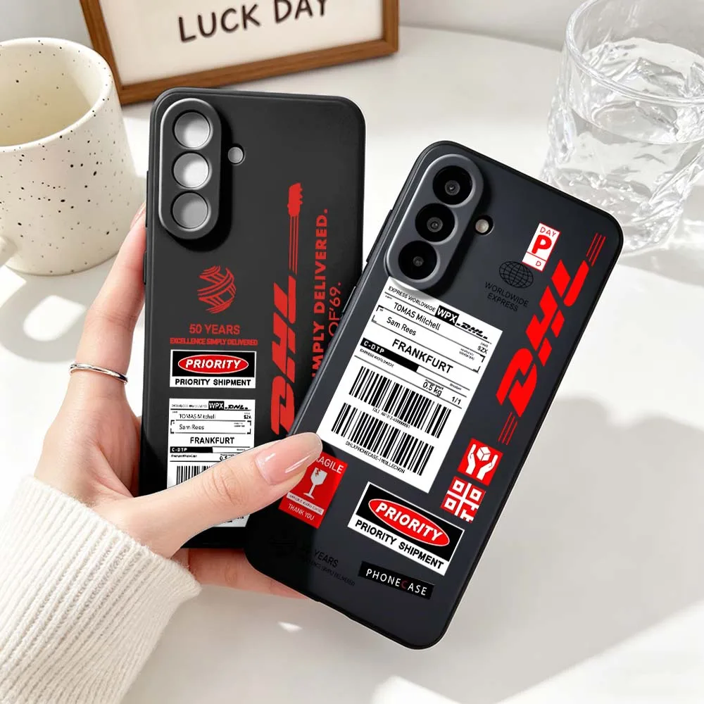 Black Phone Case Hot Trend Barcode Label D-DHL For Samsung Note 20 10 A73 A72 A71 A56 A55 A54 A53 A52 A51 A42 A41 A36 A35 A34 5G