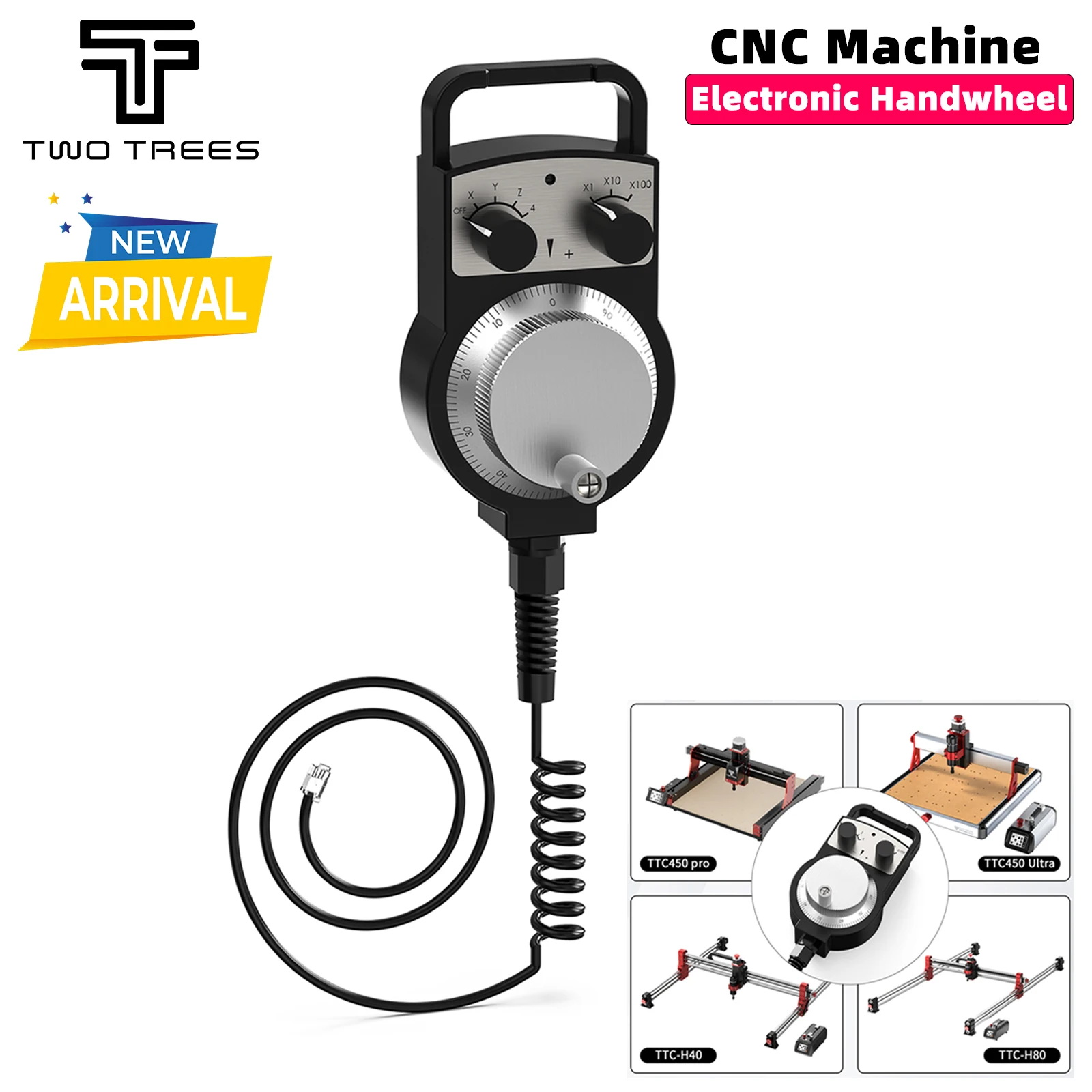 Twotrees MPG 4-axis Electronic Handwheel CNC Machine Control Board Mach3 Motion Control System Handwheel Pulse Generator TTC450