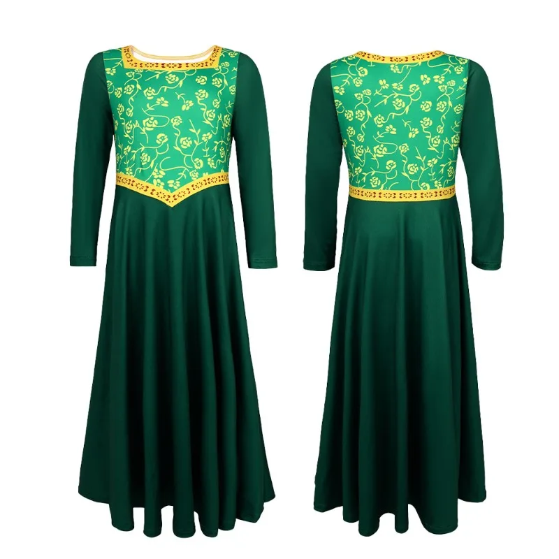 الوحش فيلم شريك زي خرافة فستان الأميرة هالوين فيونا تأثيري الزي حفلة كرنفال هدية لعب الأدوار ثوب طويل