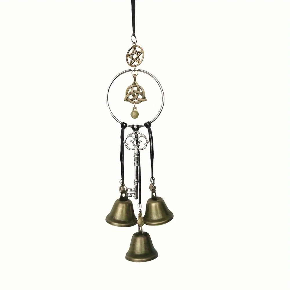 Creative Metal Pendant Witch Bell Zinc Alloy Vintage Wind Chime Doorknob Hanging Garden Decor
