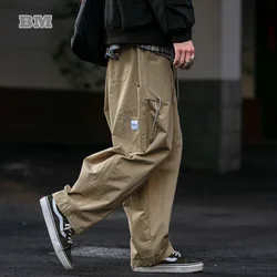 Japanese Streetwear Straight Pants For Men Clothing Autumn Harajuku Fashion Casual Cargo Pants Korean Trendy Thin Trousers Male