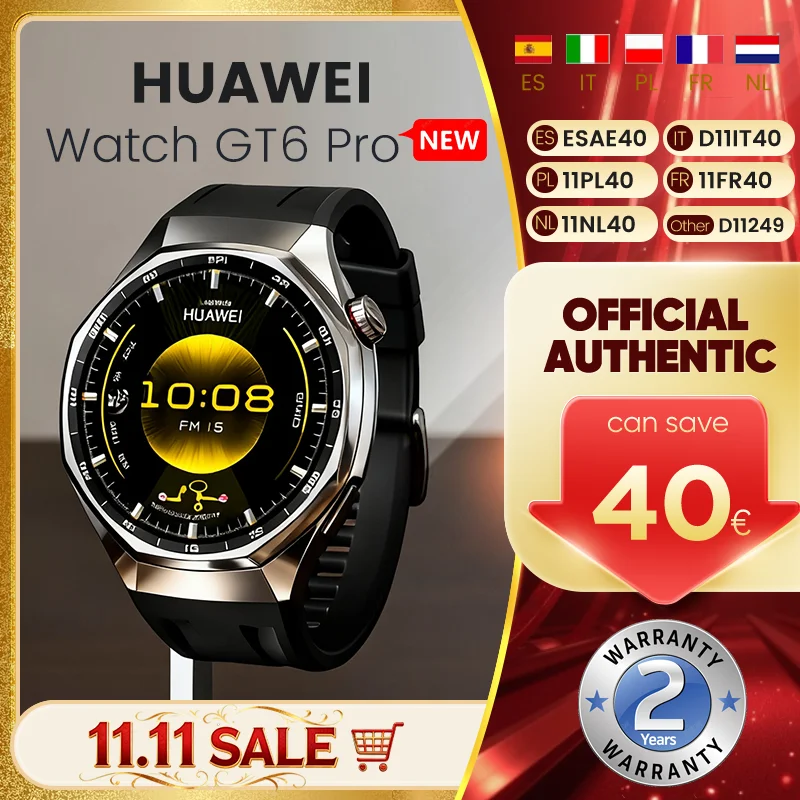 HUAWEI Watch GT 6 Pro 46mm GPS Smartwatch 1.47 ''écran tactile AMOLED, jusqu'à 21 jours d'autonomie, niveau professionnel de cyclisme, NFC,