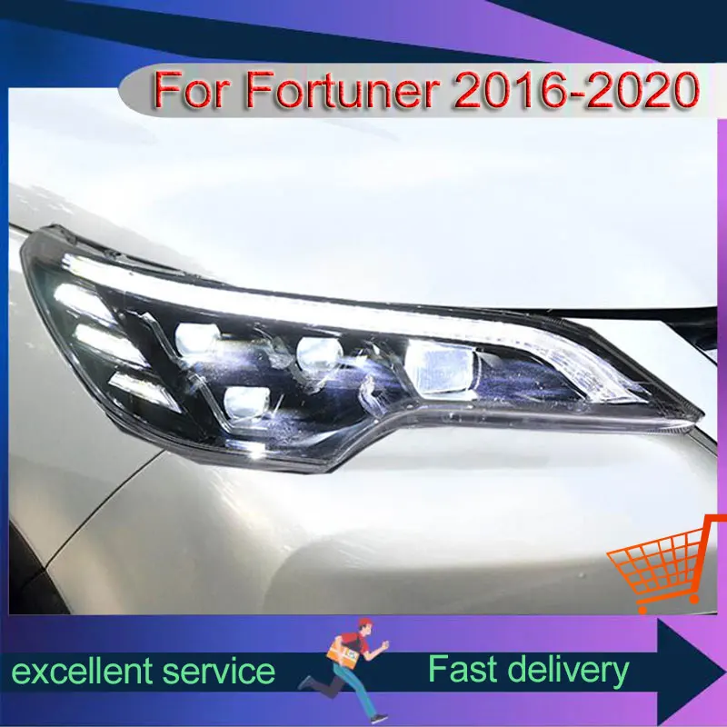 

Car For Toyota 2016-2020 Fortuner Headlight Upgrade DRL Xenon Front Lamp LED Dynamic Turn Signal Projector Lens Auto Accessories