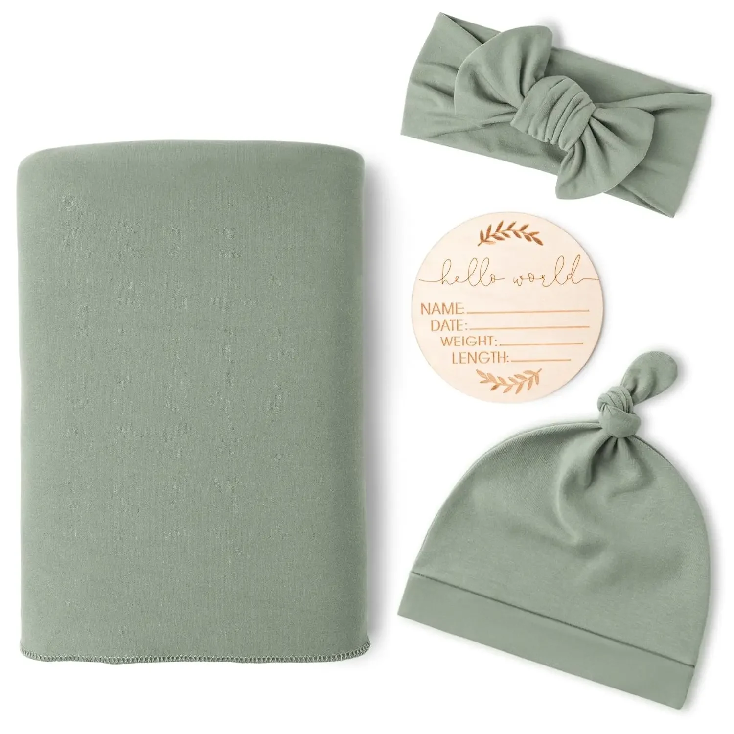 

Newborn Baby Girl Swaddle Set with Headband and Beanie, Soft Blanket for 0-3 Months, Perfect Gift