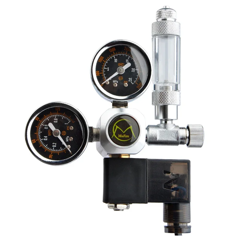 Aquarium CO2 Regulator Kit with Solenoid, Check Valve, Fish Tank Accessories - CO2 Control System for Reactor Generator Set