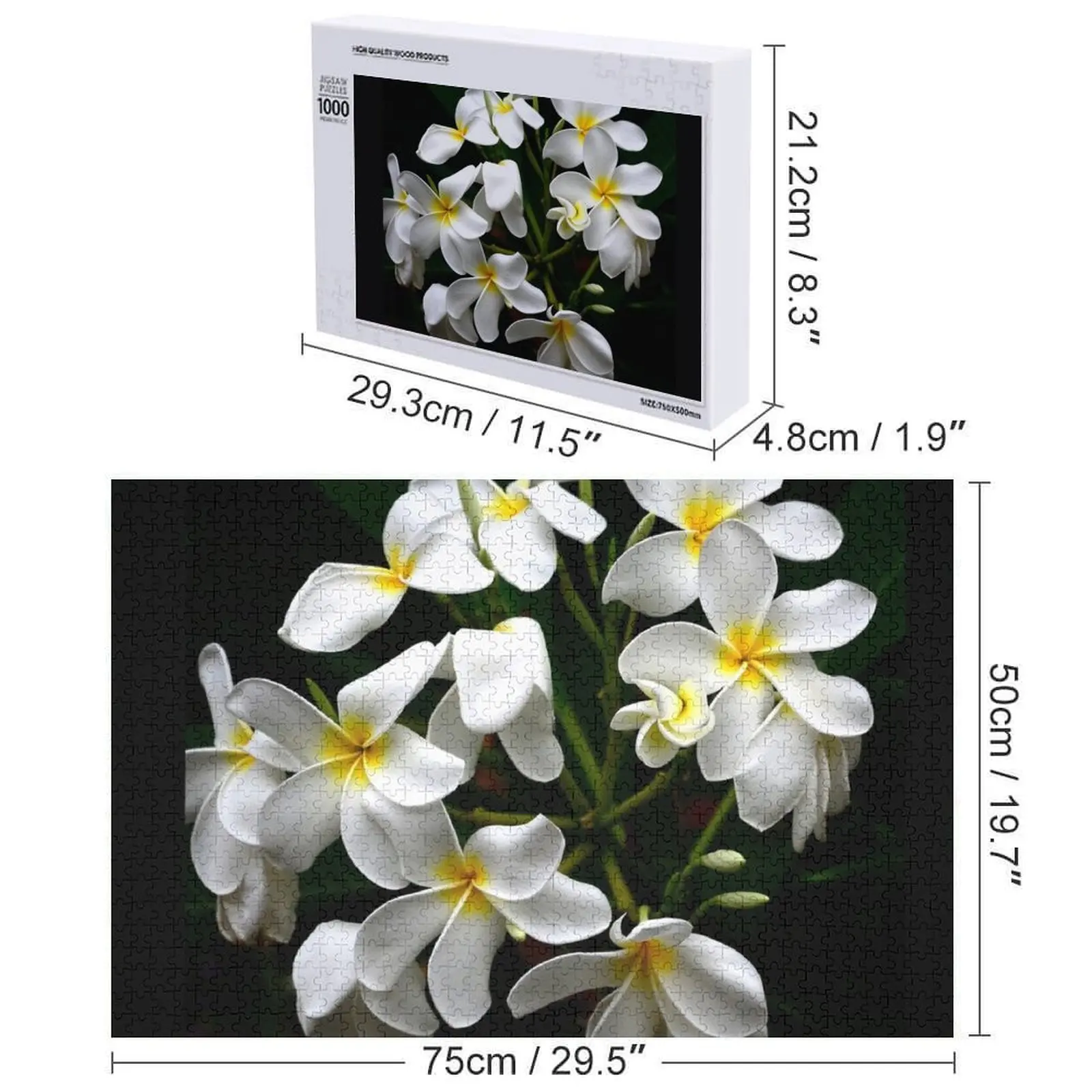 جزيرة هاواي الاستوائية زهور بلوميريا الفن صور بازل قطع خشبية للبالغين طفل اللعب لغز
