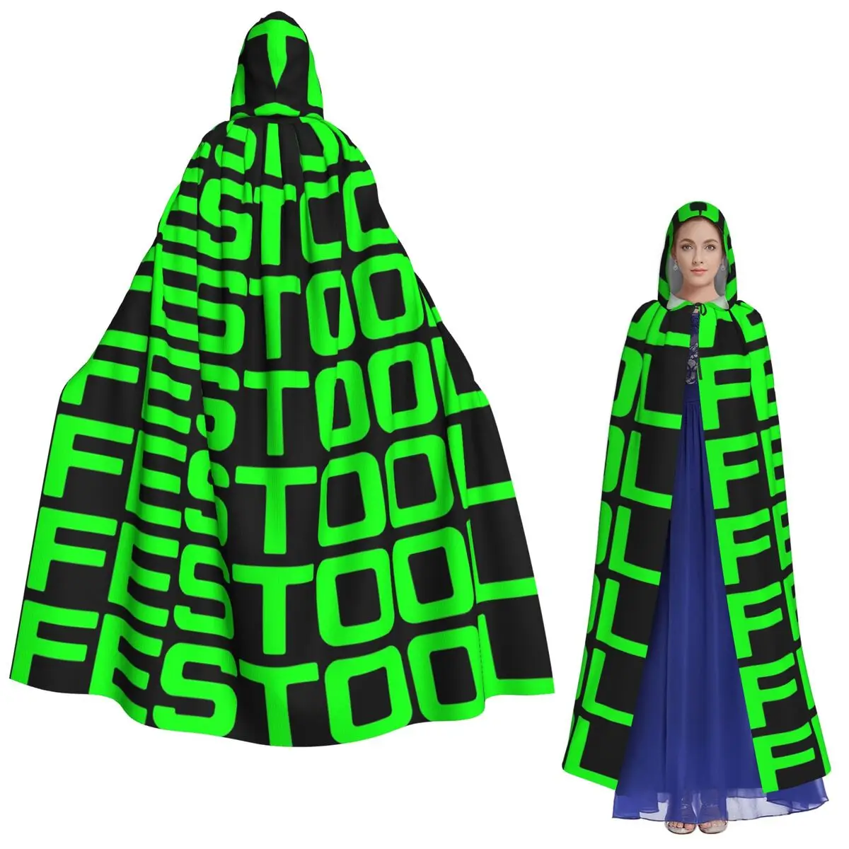 フェスツール ロゴ ロング フード付きマント 魔女 中世衣装 コスプレ ケープ ハロウィンパーティー 大人用 ユニセックス