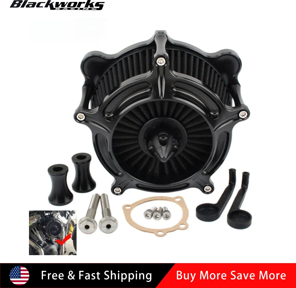 

Black Air Filter Intake Cleaner Kit for Harley Road Glide Softail Touring Dyna MP09-009-0008BWRIm