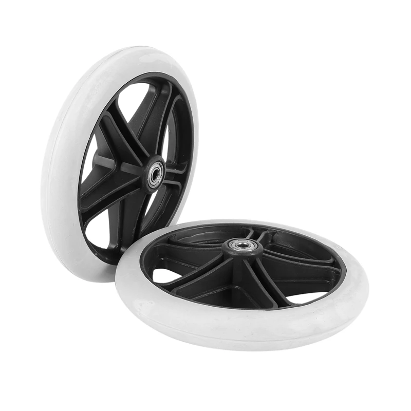 2PCS 200Mm (8 Inch) Rubber Small Non Marking Wheelchair Wheel Accessories PP Rubber Chair Caster Wheels Roller