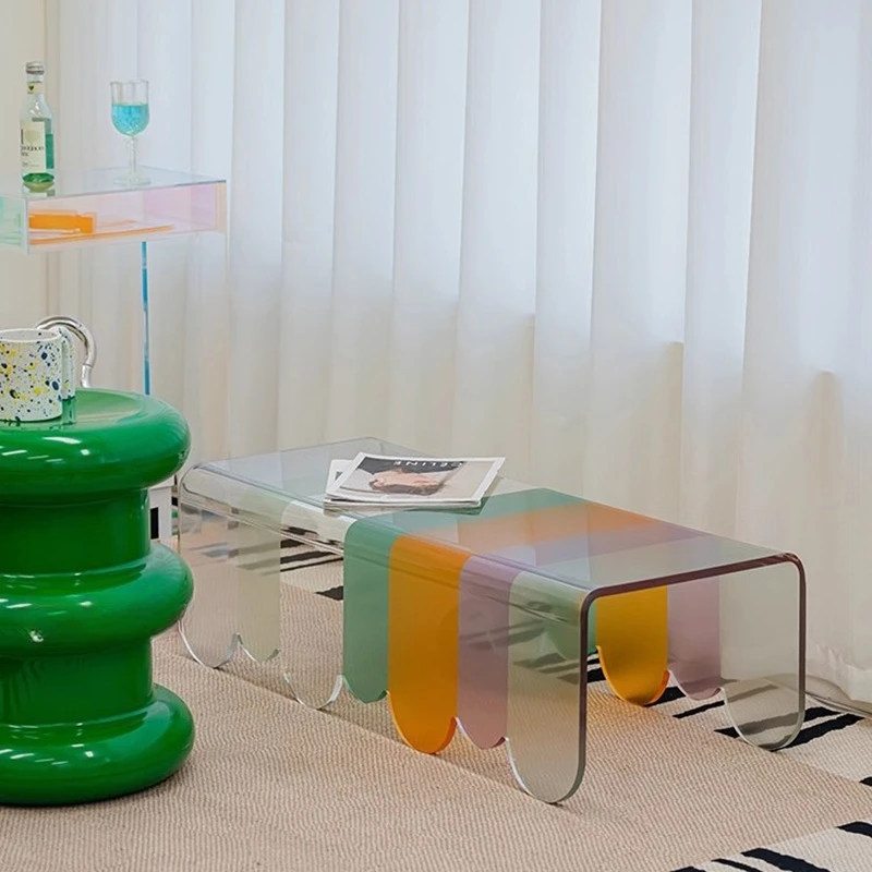 Acrylic Transparent Coffee Table Decoration Modern Designer Living Room Coffee Table Bedroom Aesthetic Meubles Home Furniture