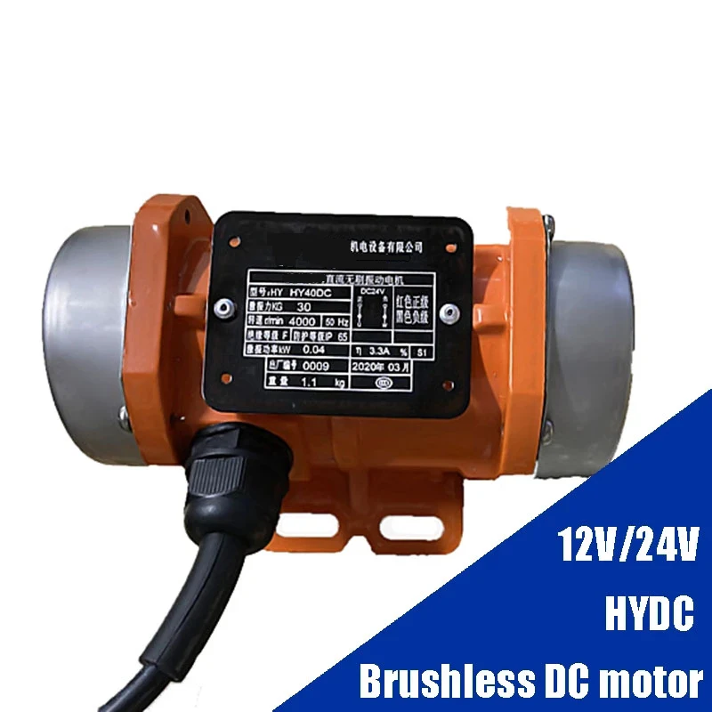 15W 20W 40W 50W Concrete Vibrator DC 12V 24V 4000RPM Electric Vibrating Motor With Speed Controller & Adjustable Exciting Force