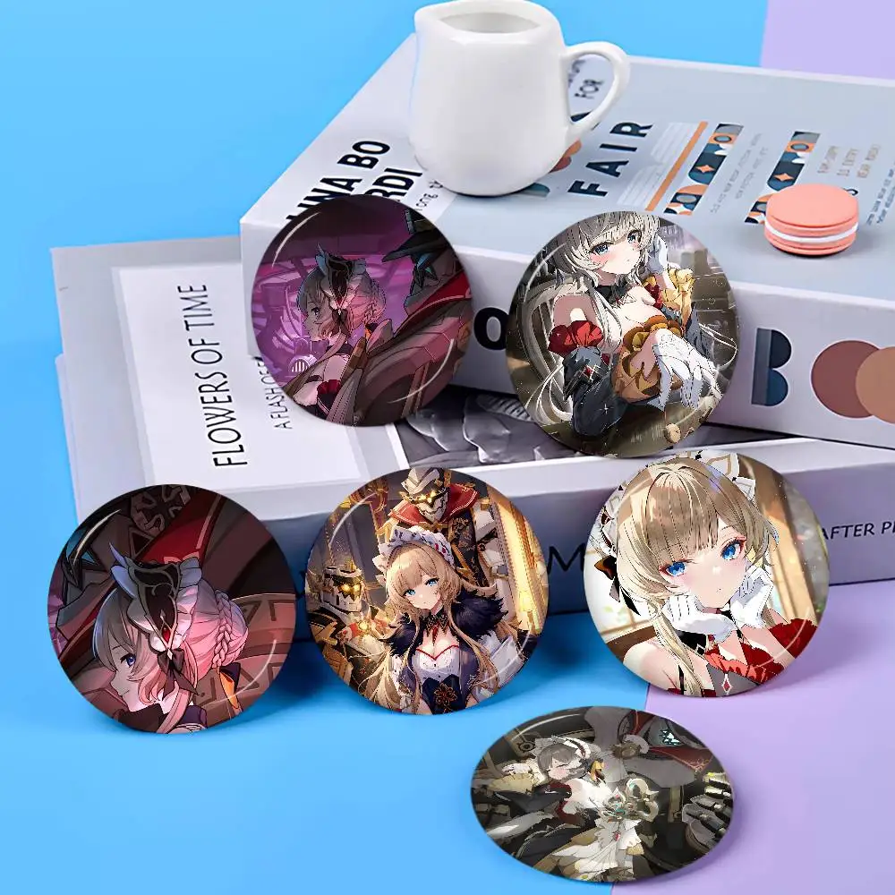 Anime Game Genshin Impact Sandrone Round Button Pins Slogan Creative Brooches Backpack Clothes Decoration Cartoon Jewelry Gifts