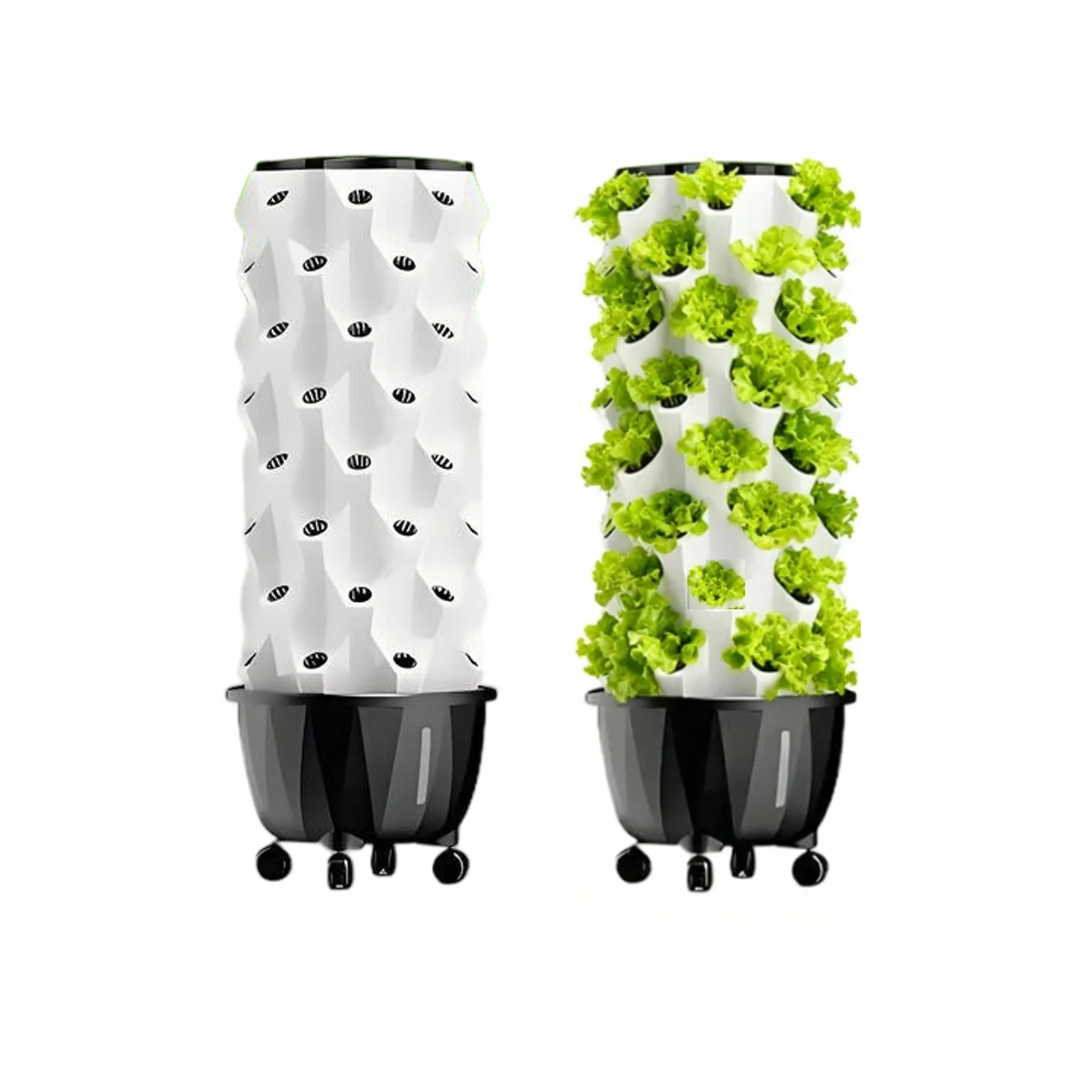 10 Tier Vertical Hydroponic Growing Tower Water Saving Garden System for Home Gardening Grocery Store Herb Vegetable Planting