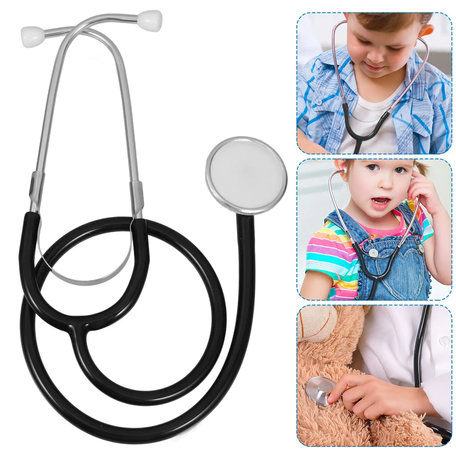 

1pc Portable Dual Head Stethoscope Children Medical Toys Simulation Medical Equipment Play Toy for Children Play House Toys