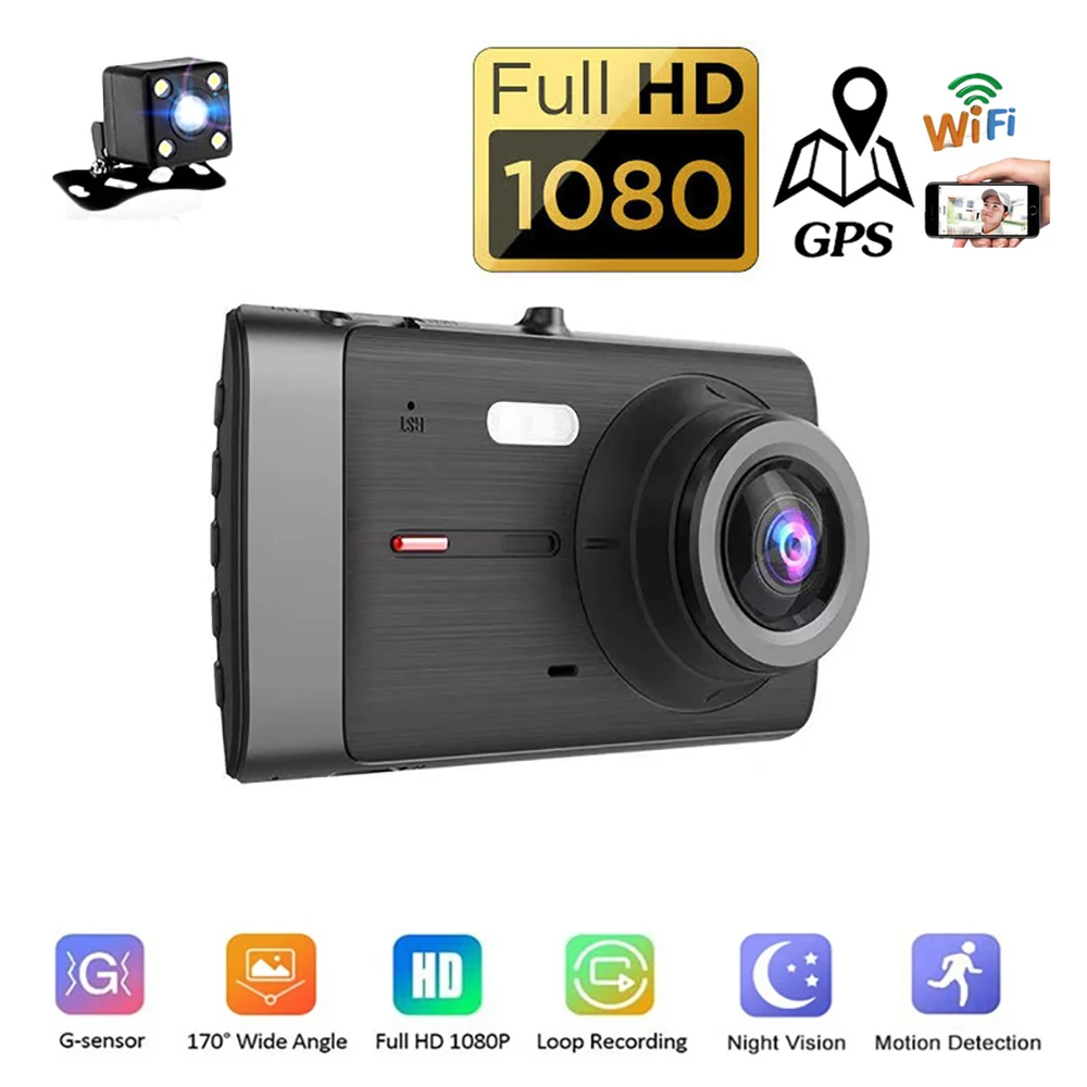 Car DVR WiFi GPS Dash Cam Rear View Vehicle Car Camera 1080P Video Recorder Black Box Auto Dashcam Car Accessories Registrator