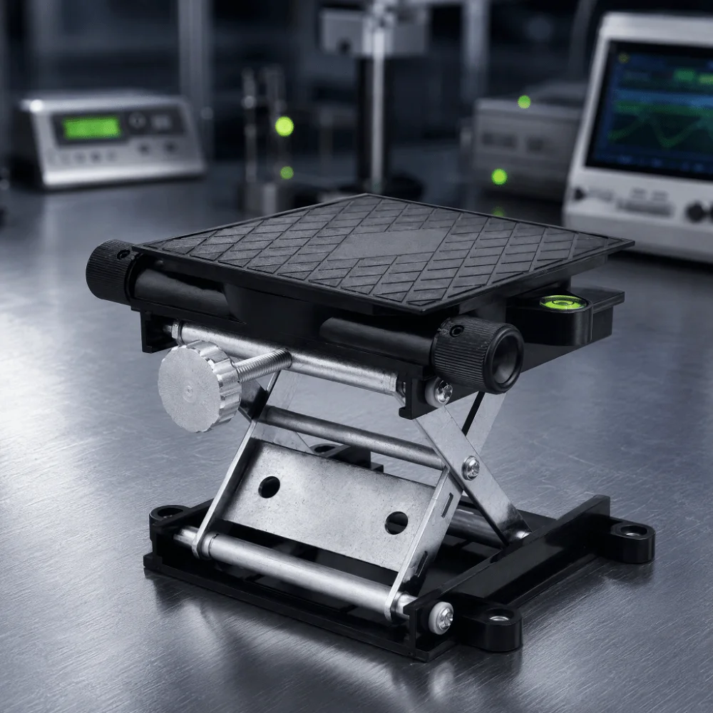 Automatic Precision Lab Lift Stand Heavy Aluminum Lifting Platform Black Lab Stand Physics Lab