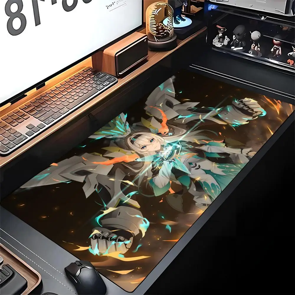 

Коврик для мыши Honkai Star Rail Firefly, игровой коврик с замком по краю, большой компьютер, сделай сам, печать, геймер, большой резиновый художественный коврик для мыши, коврик для ноутбука, стола