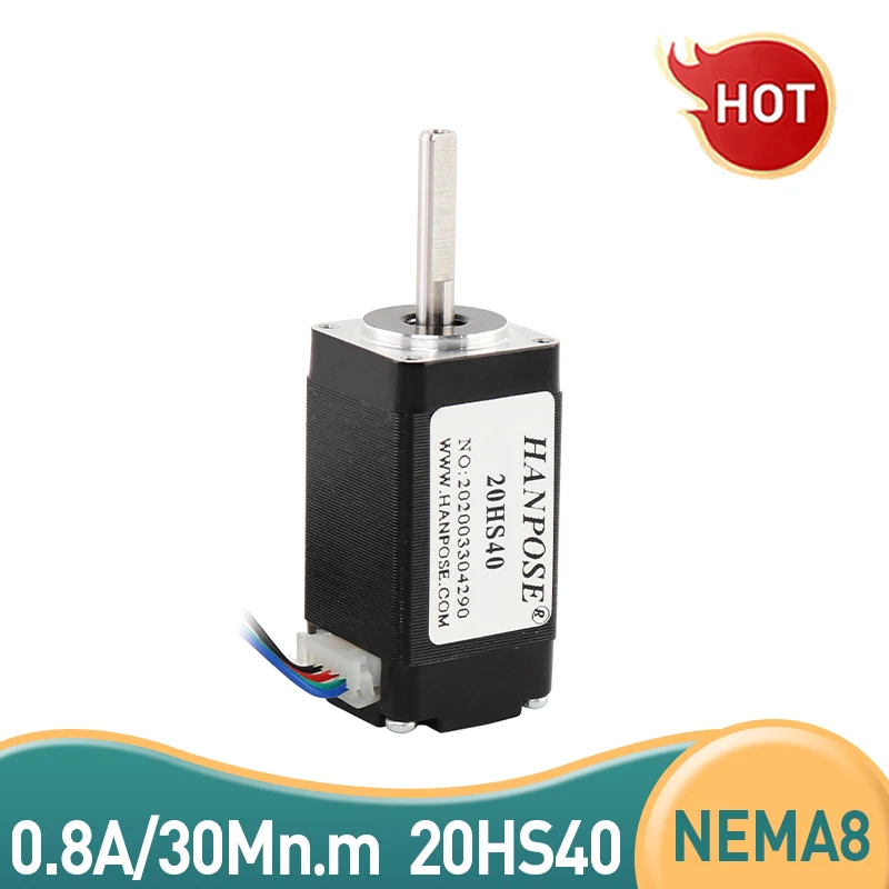 

1PCS Nema8 Stepper motor 40mm 0.8A 1.8 degrees for new CNC router and 3D printer （20HS40）step motor