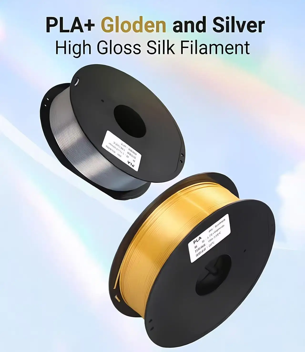 

Филамент Silk PLA+ 1,75 мм, высокоглянцевый металлический, для 3D-принтеров, высококачественный чистый PLA, заводской золотой и серебряный PLA-шелк