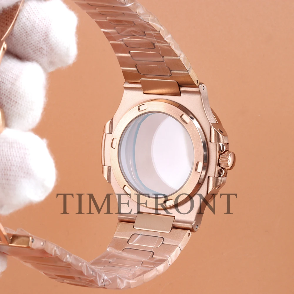 40mm Rose gold Watch Case Stainless Steel For Modified Nautilus nh35 nh36 nh38 Movement 29.8mm Dial and Hands Watch Accessories