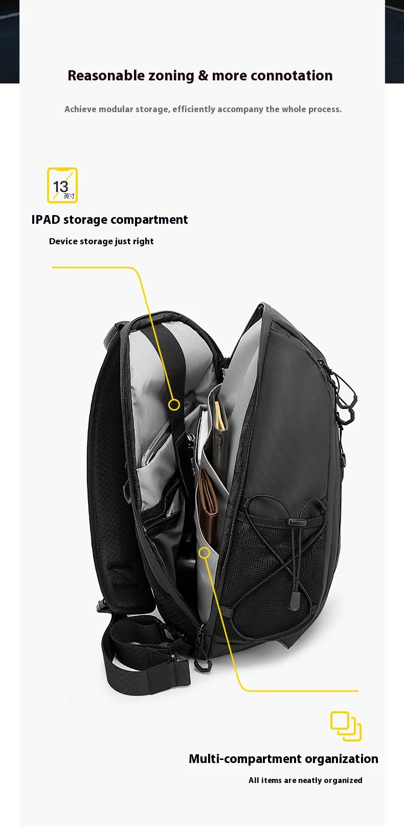 Men's single shoulder fashion light crossbody men's waterproof large capacity chest bag leisure backpack Мужская сумка bolso sac