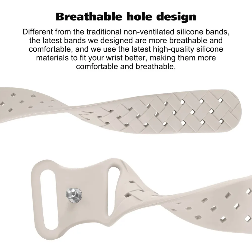 Плетеный спортивный силиконовый ремешок для Apple Watch Band 40 мм 44 мм 45 мм 49 мм 46 мм Дышащий браслет iwatch Series 10 9 7 8 se Ultra 2