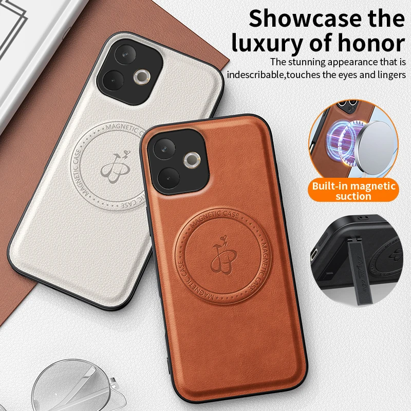 

Leather Soft Phone Case Holder For OPPO A5X A5m A5 Pro A6S A6X A6t A6 Pro Magnetic Wireless Charging Protection Silicone Cover