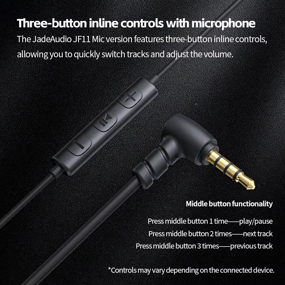 FiiO JF11 Wired HiFi Earphone 14.2mm Large Dynamic Driver Tactile Side Identification Design Music Headset Custom Gmaing Earbuds