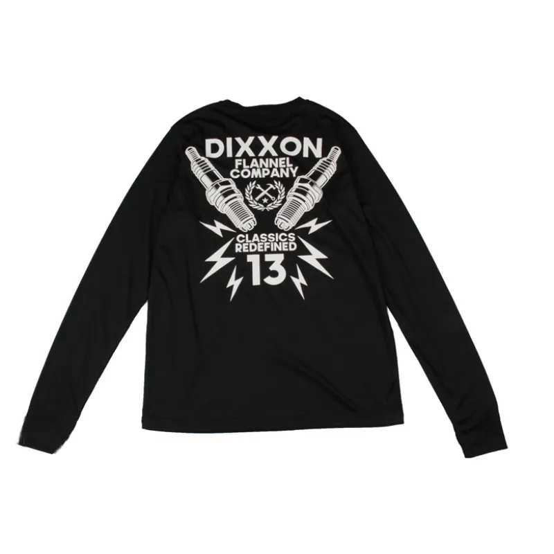 

Spark Plug Print Loose Men's Round Neck Long Sleeve T-Shirt Quick Dry Breathable Personalized Retro Autumn and Winter Top