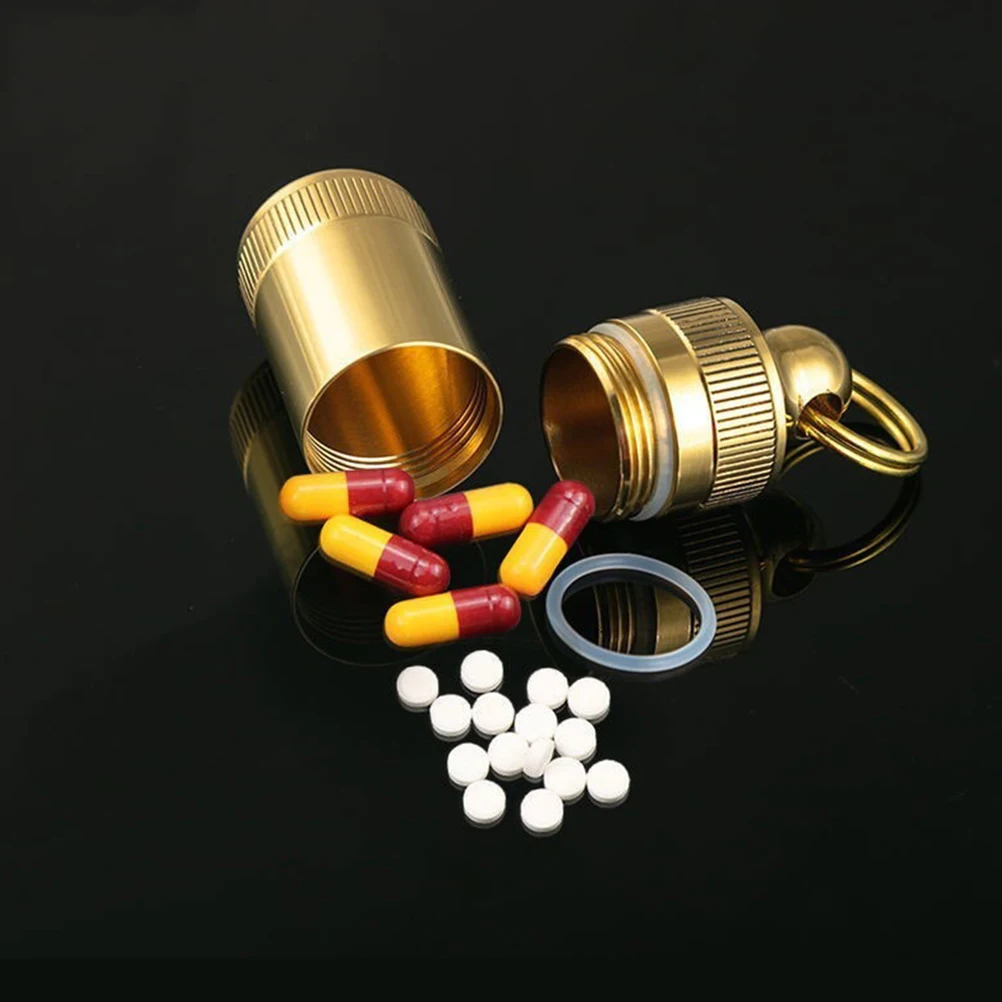 

3 Pcs Moisture-proof Medicine Bottle Pill Case Bottles Holder Storage Box Portable Brass Cases Container Durable Travel