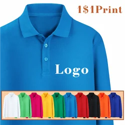 Spring/Autumn Long Sleeve Business POLO Shirt Solid Color High Quality Top Can Customize Embroidery And Printing LOGO NSLP