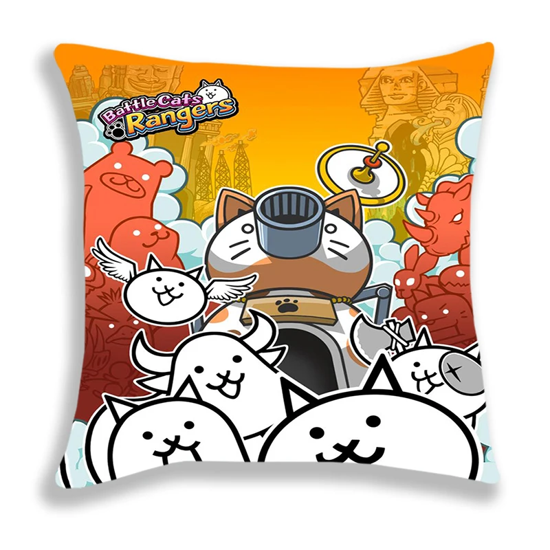 Cute Cartoon The Battle Cats Pillow Case Single-sides Pillowcase 45*45cm Home Decorative Throw Pillow Cover Sofa Cushion Cover