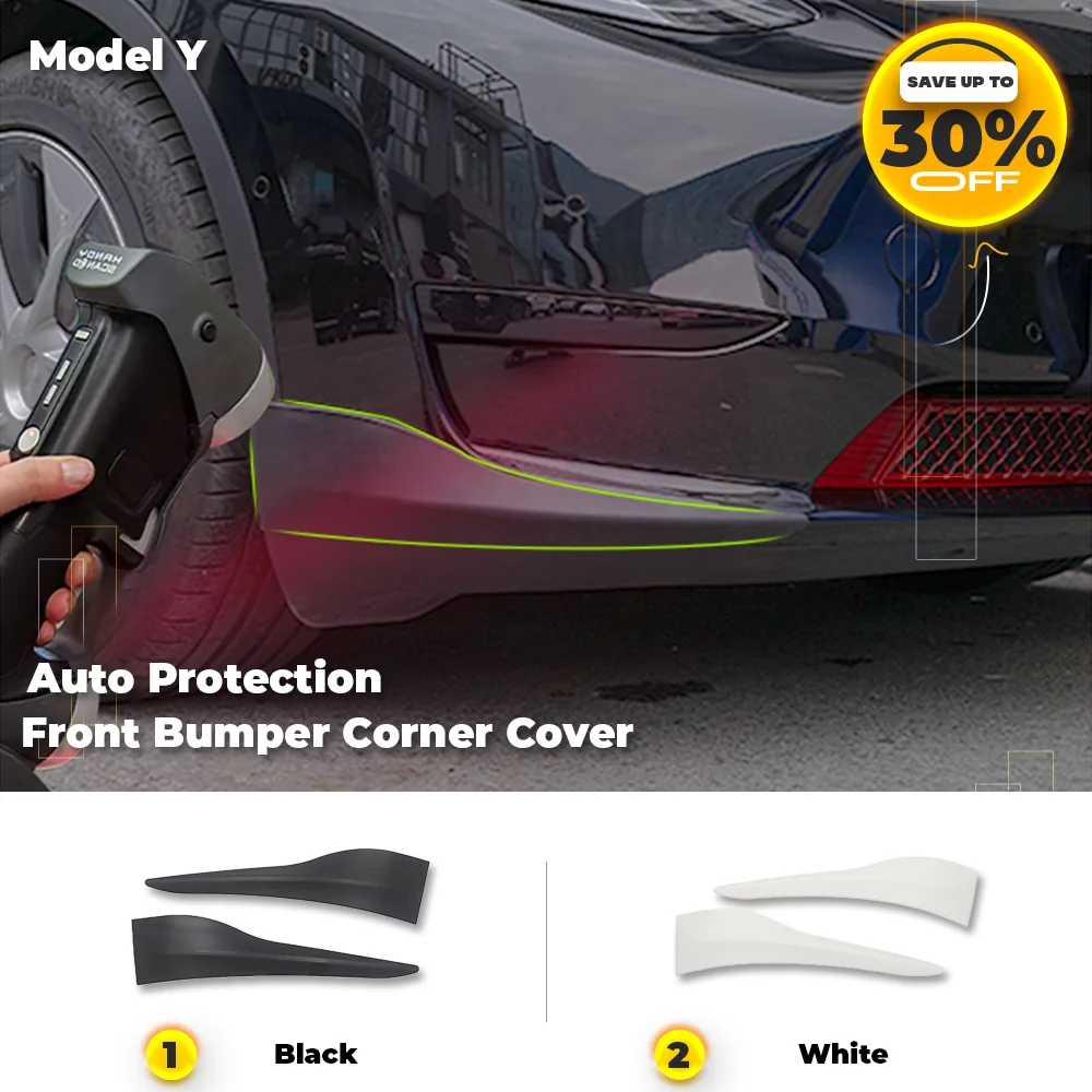 For Tesla Model Y 2021 2022 2023  Anti Collision Front Bumper Corner Guard Corner Protector Strips Bumper Lip Auto Accessories