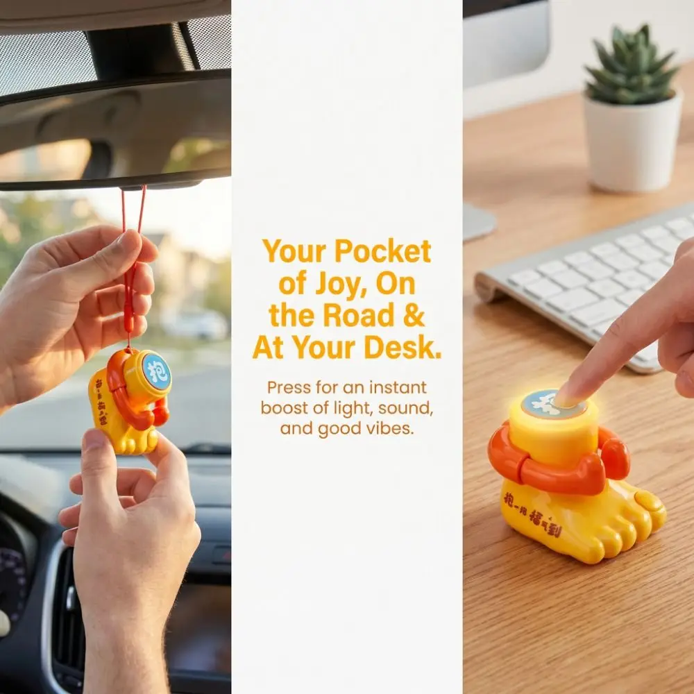 Funny Gift Sound Squeeze Keychain Light Up Glowing Stress Relief Desktop Ornament Portable Press Hanging Pendant School
