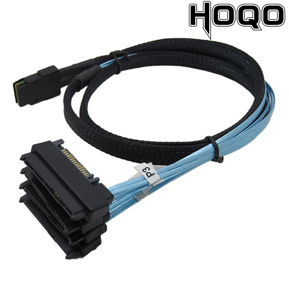 

Hoqo Mini SAS 36P SFF 8087 to 4 SAS 29P SFF-8482 15P SATA with Power Connector Hard Drive Splitter Cord Wire Line