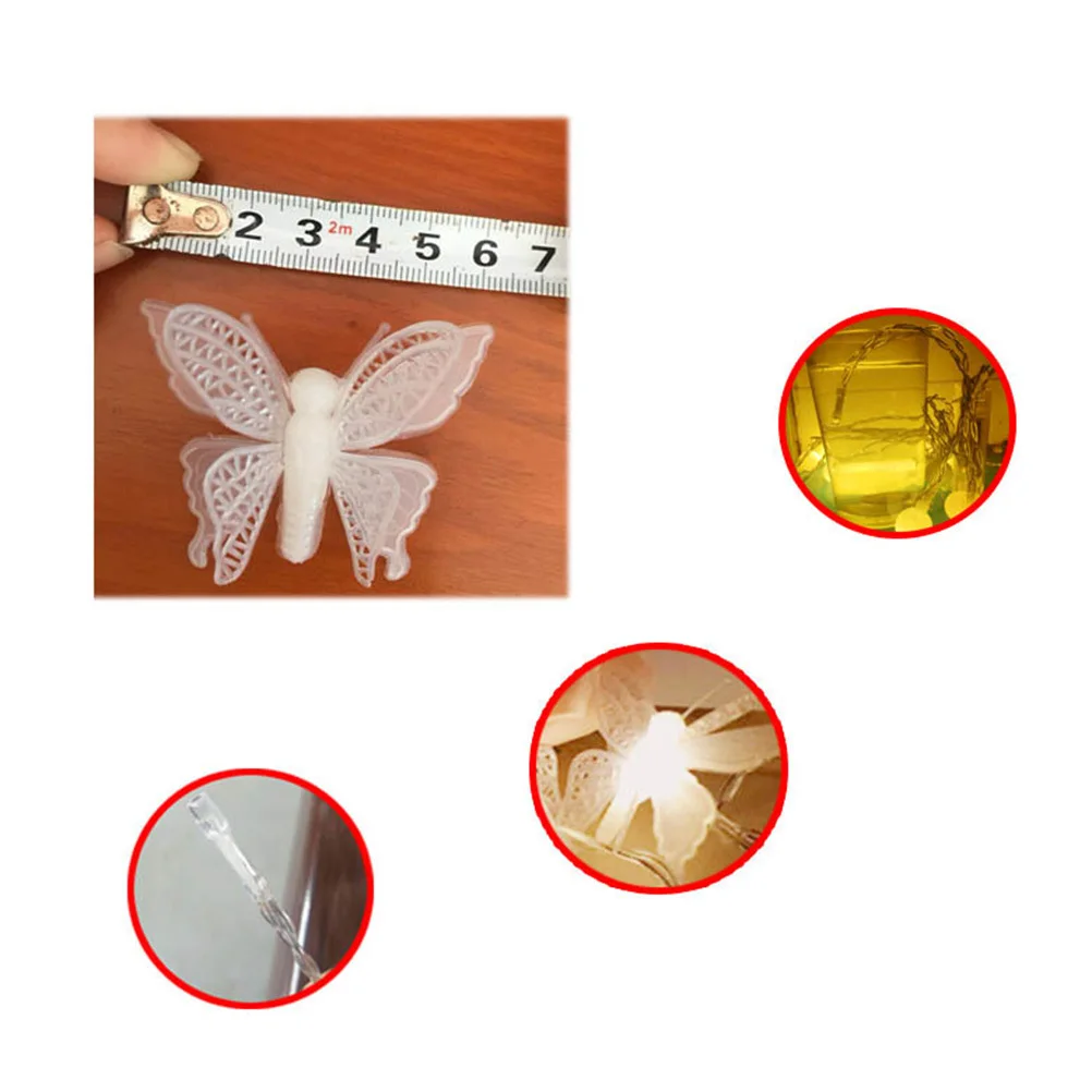 

LED Butterfly Fairy String Lights Warm White Operated Romantic Decor for Party Bedroom Garden