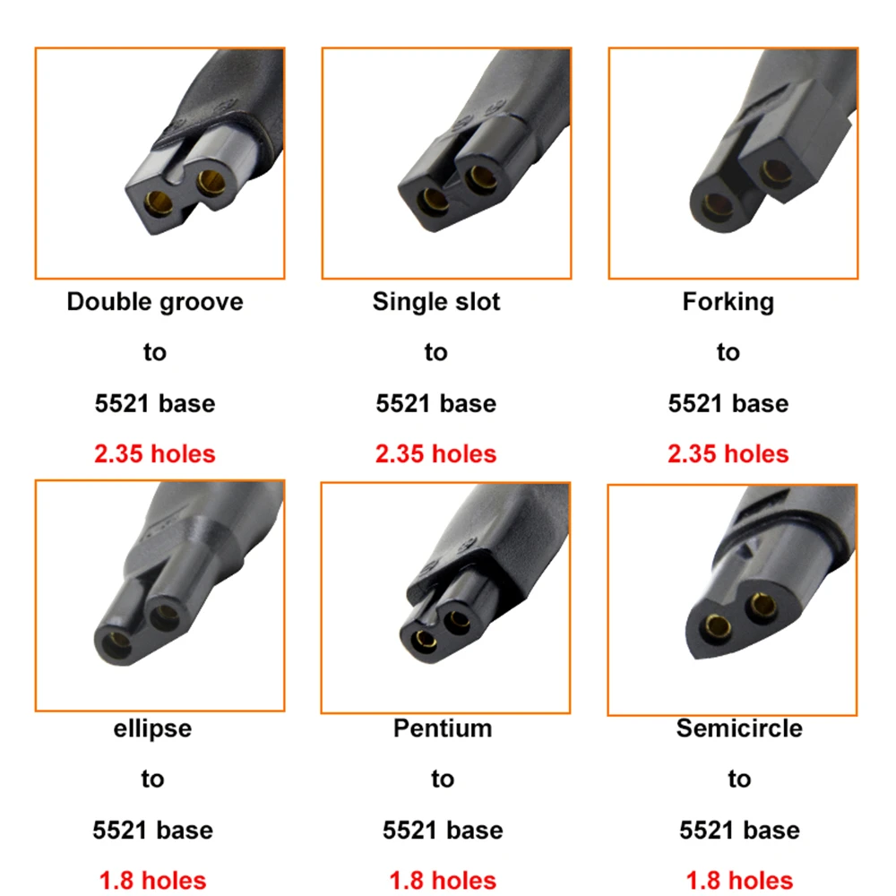 Golarka i kabel do ładowarki adapt DC 5.5*2.1mm do 1.8/2.35mm podwójny otwór wielofunkcyjny adapter do ładowania służy do maszynka do włosów