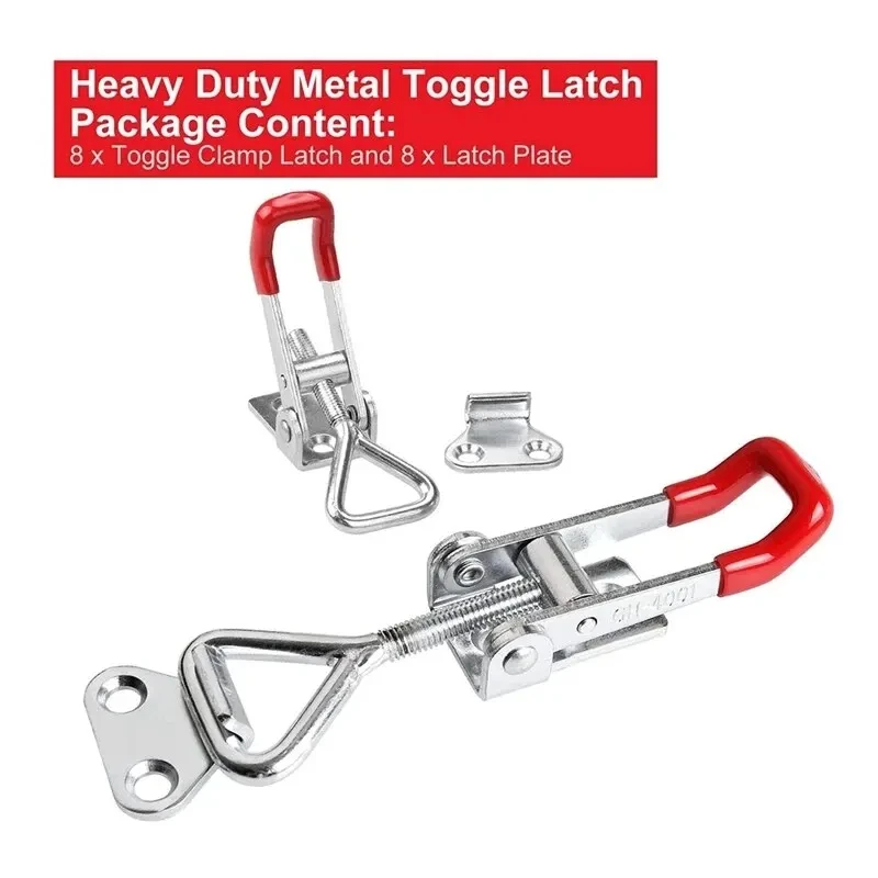 2PCS Heavy Iron Adjustable Buckle Lock Clamp Box Buckle Clamp Door Bolt Type Quick Clamp Accessory Horizontal Clamp Catch Clas image 4