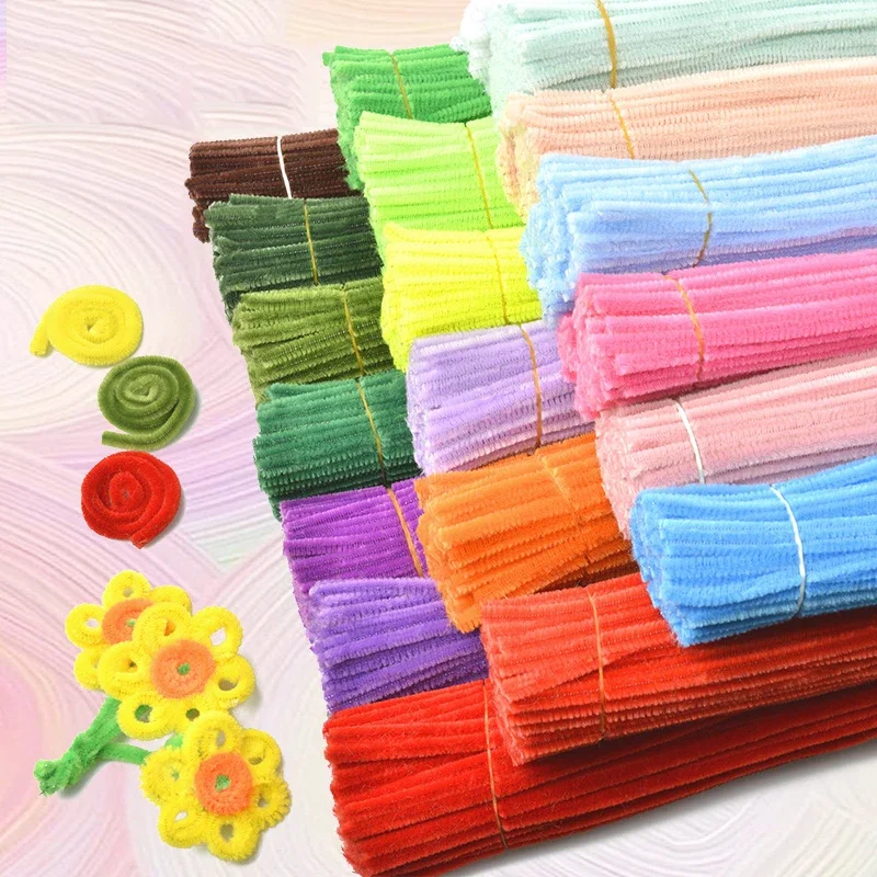 

1000Pcs Colorful Chenille Stem Pipe Cleaners Plush Twisted Stem Wired Sticks Twist Stick DIY Handcraft Twisting Decorations
