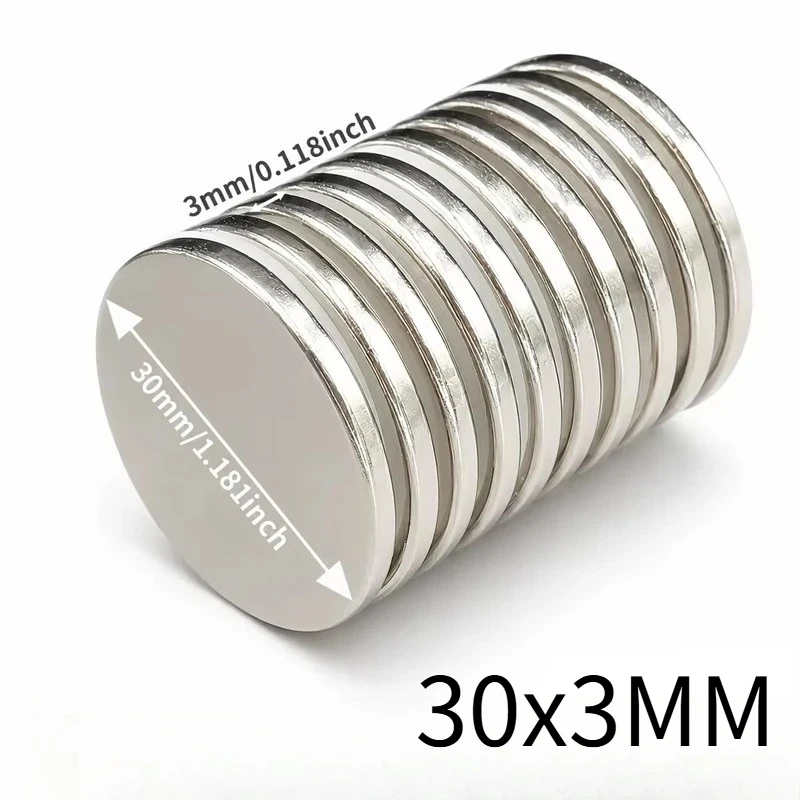 Circle Magnet 30x3mm Round Magnet Fridge Magnet Decorative Round Magnet for Home Office Whiteboard Workshop Organize Small Parts